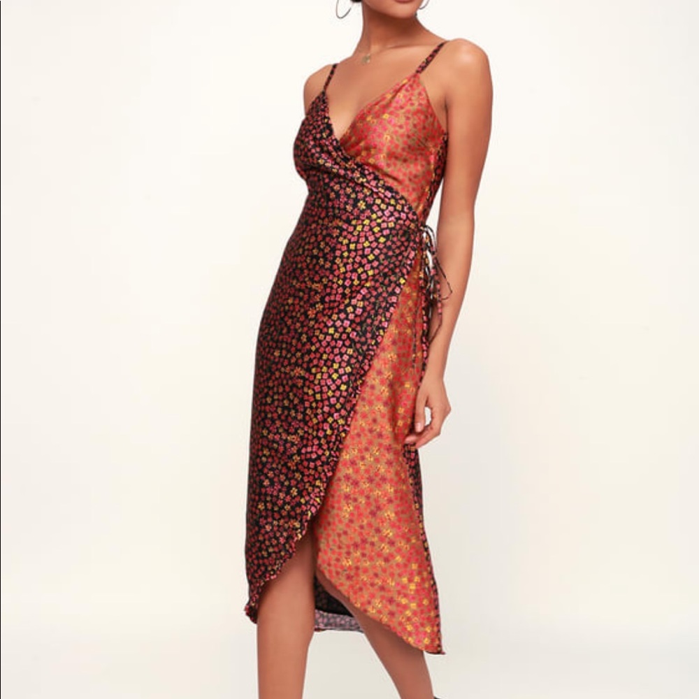 Everlasting Dream Multi Floral Print Wrap Dress